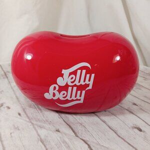Jelly Belly 2012 Red Ceramic Jellybean Coin Bank Piggy Bank w/Stopper 4x7"
